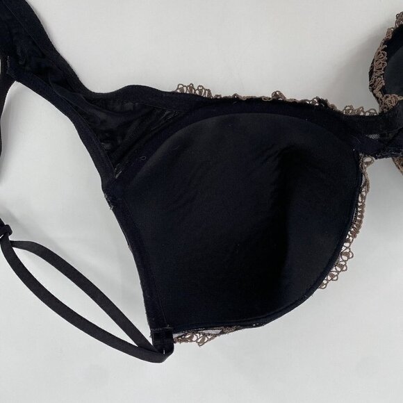 Ambrielle Women Bra 36DD Black Extreme Push Up Lace Underwire Adjustable Straps - Picture 6 of 6